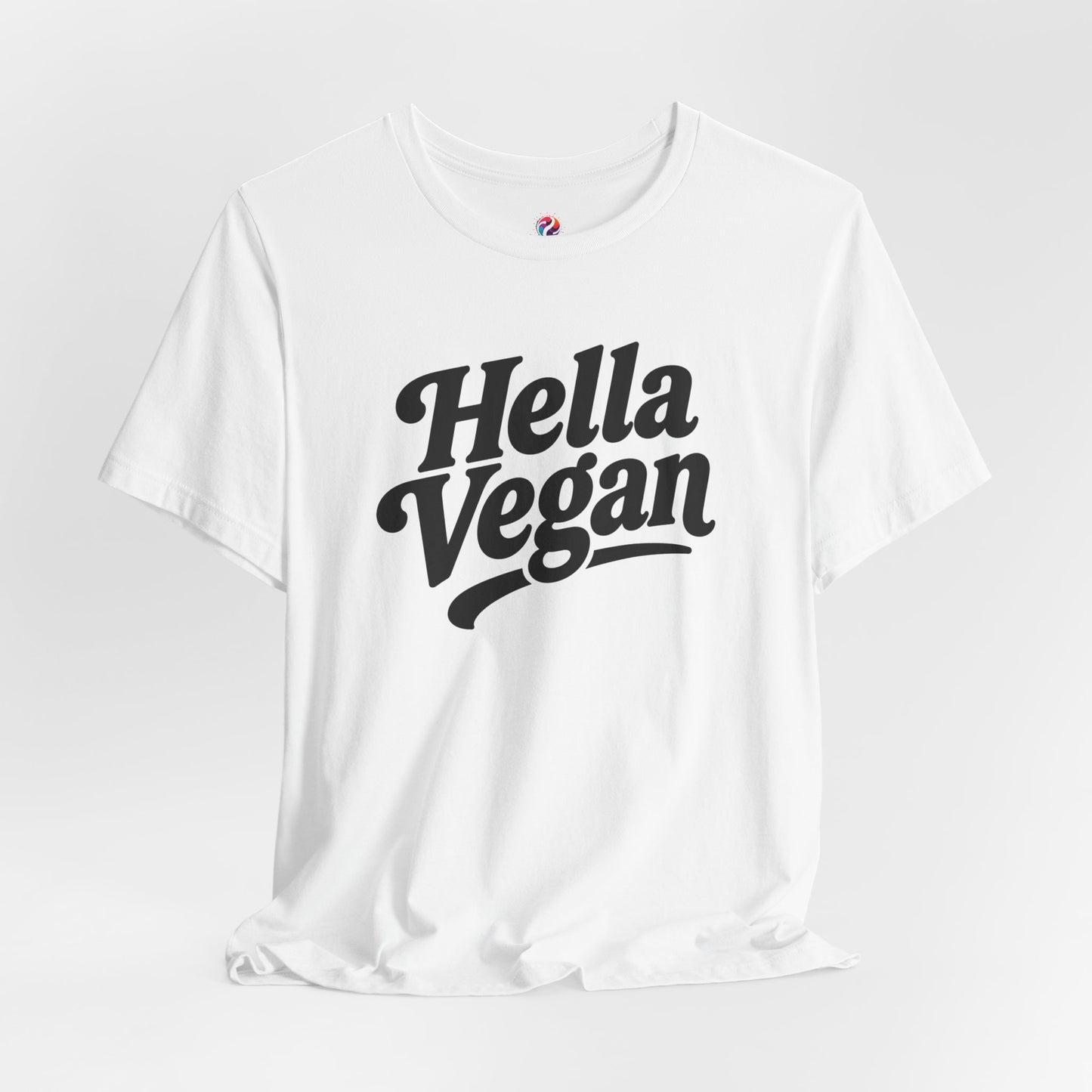 Hella Vegan T-Shirt — Retro Script Vegan Pride Tee