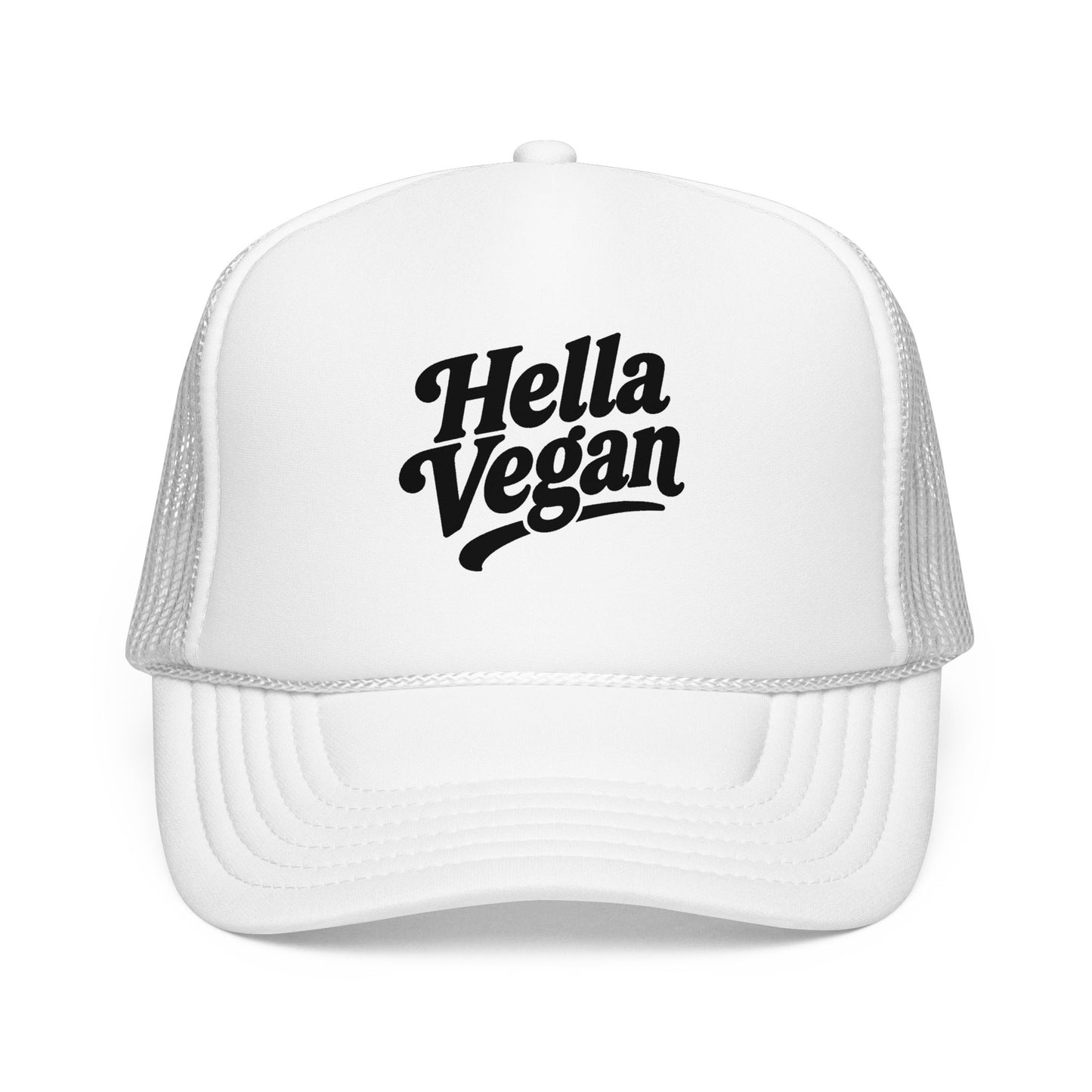 Hella Vegan Trucker Hat - Black Font