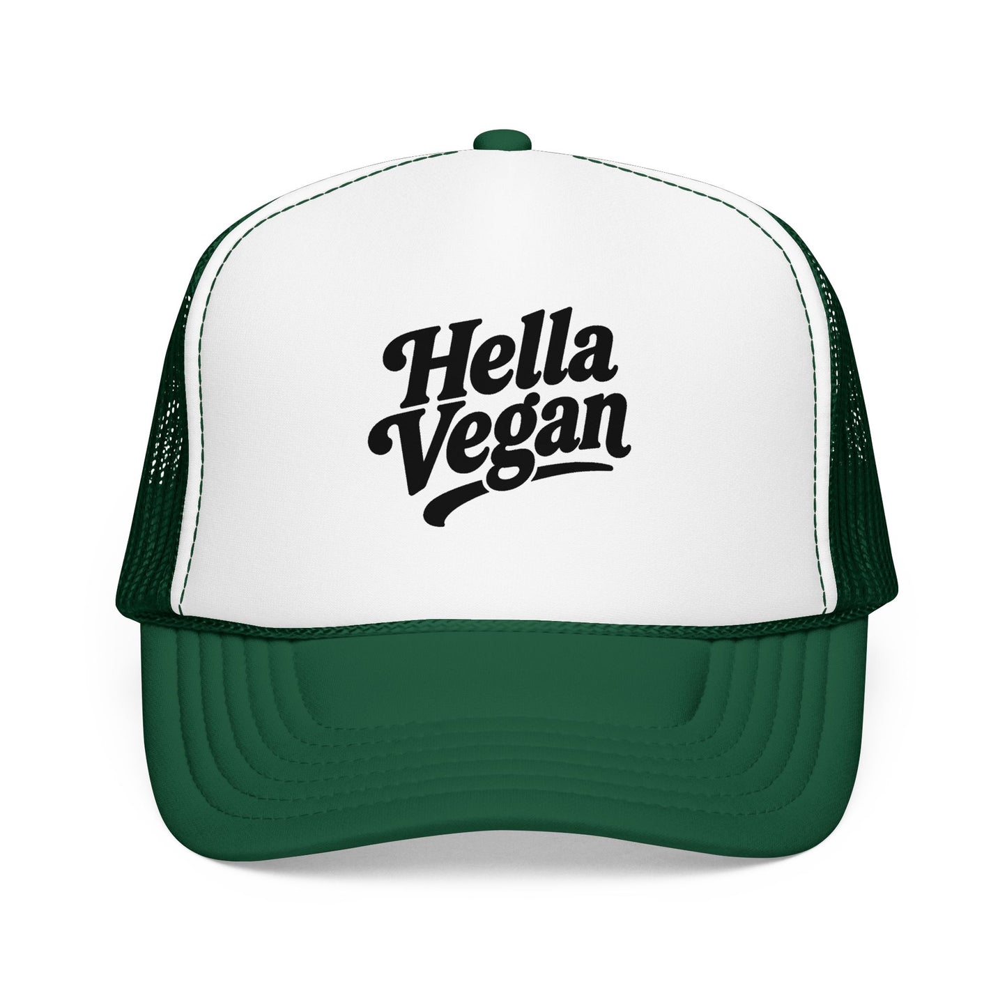 Hella Vegan Trucker Hat - Black Font
