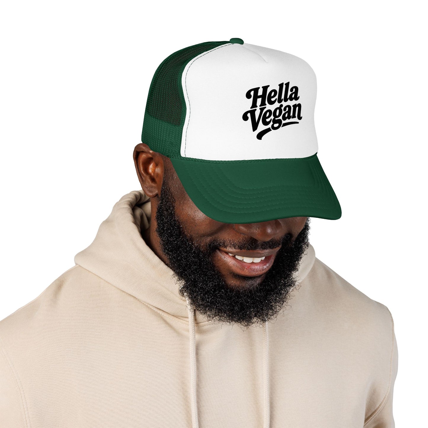 Hella Vegan Trucker Hat - Black Font