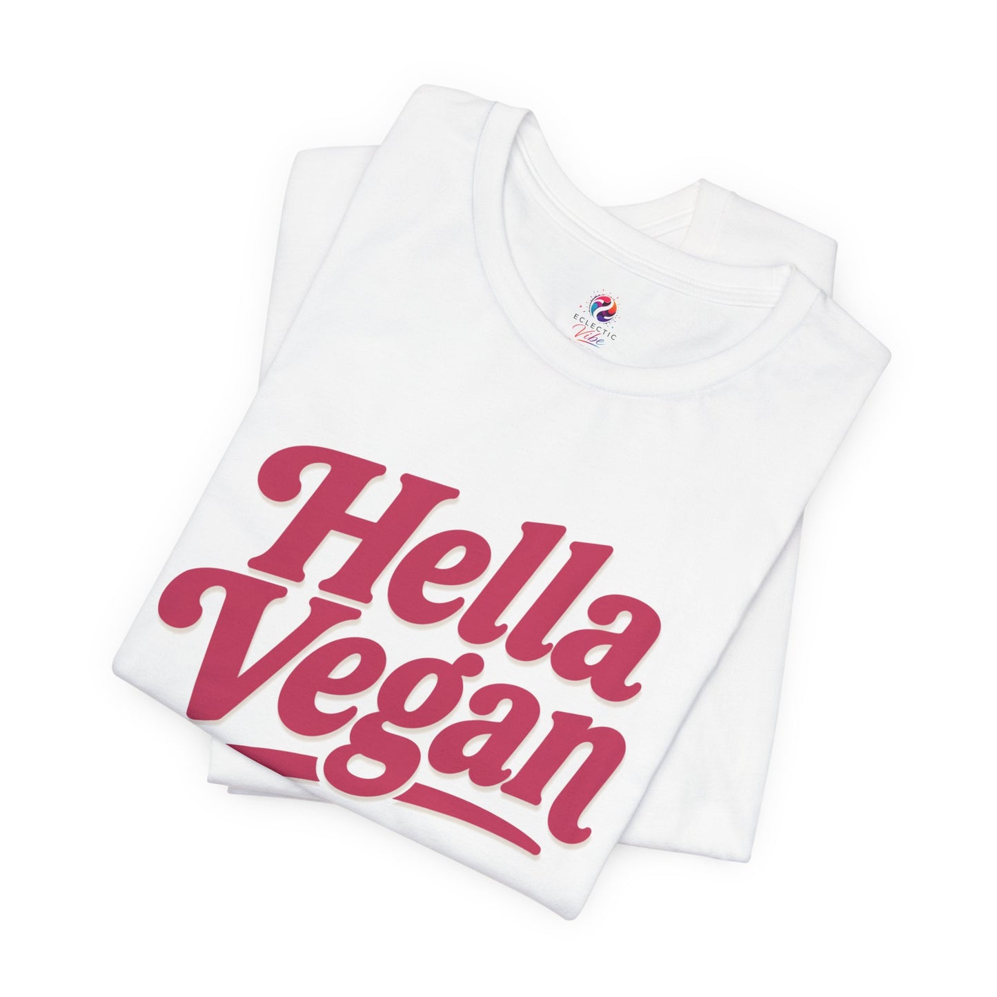 Hella Vegan T-Shirt — Retro Script Vegan Pride Tee - Pink