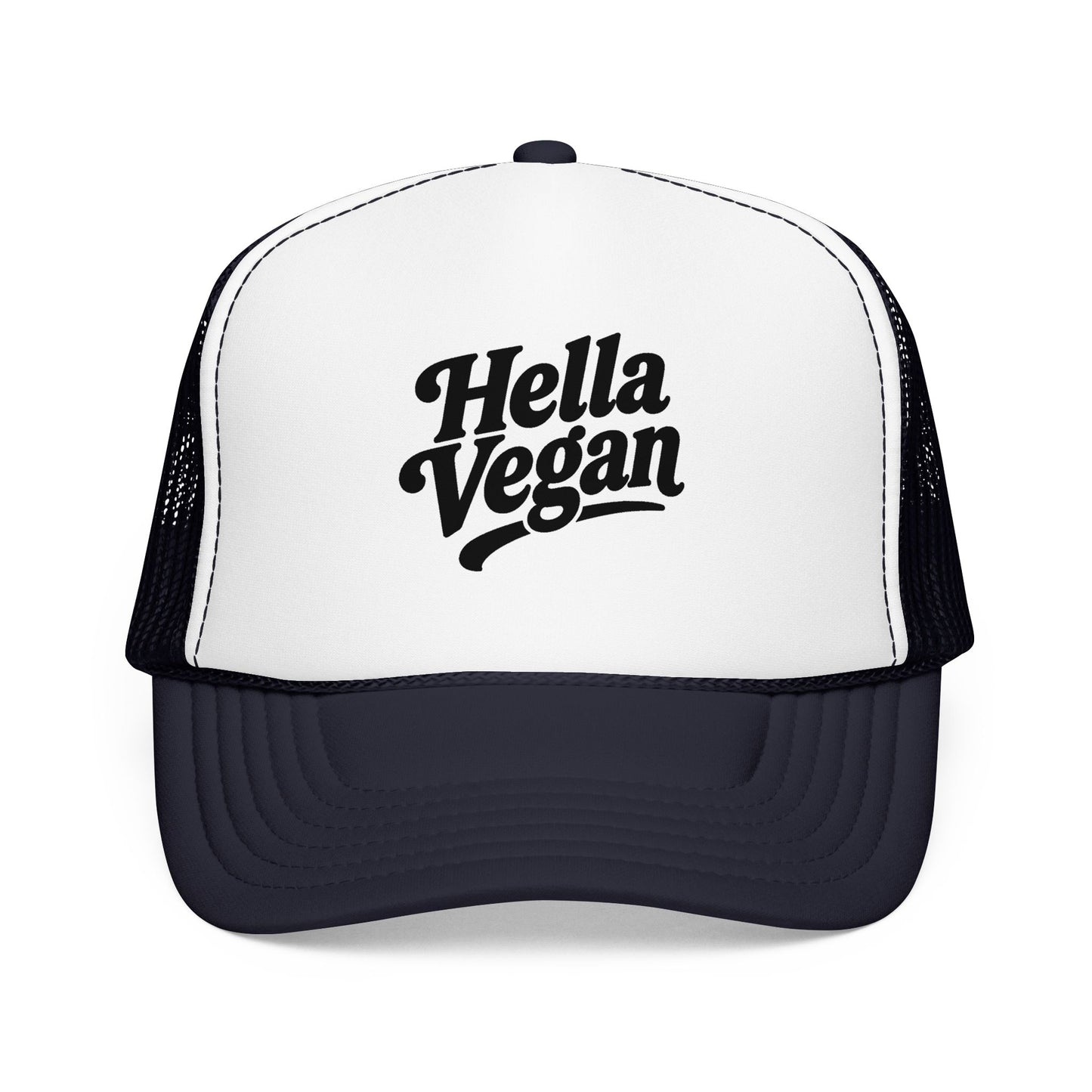 Hella Vegan Trucker Hat - Black Font