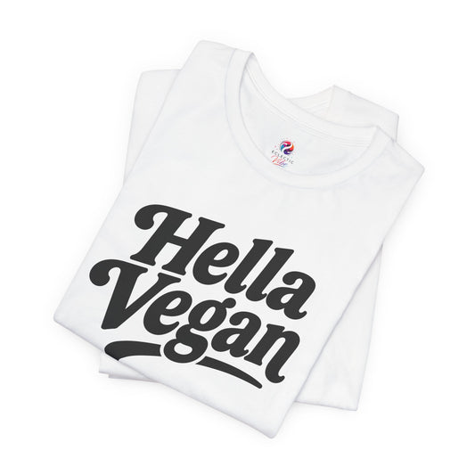 Hella Vegan T-Shirt — Retro Script Vegan Pride Tee