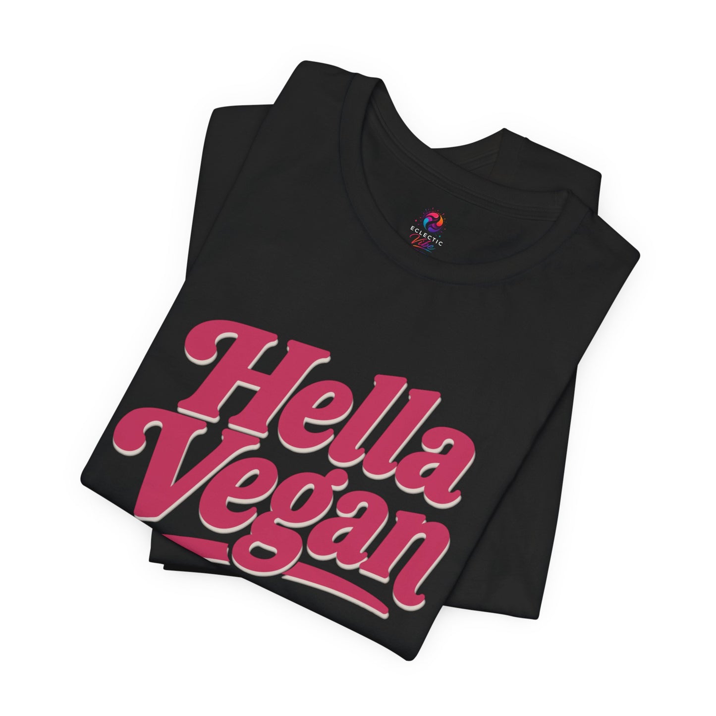 Hella Vegan T-Shirt — Retro Script Vegan Pride Tee - Pink