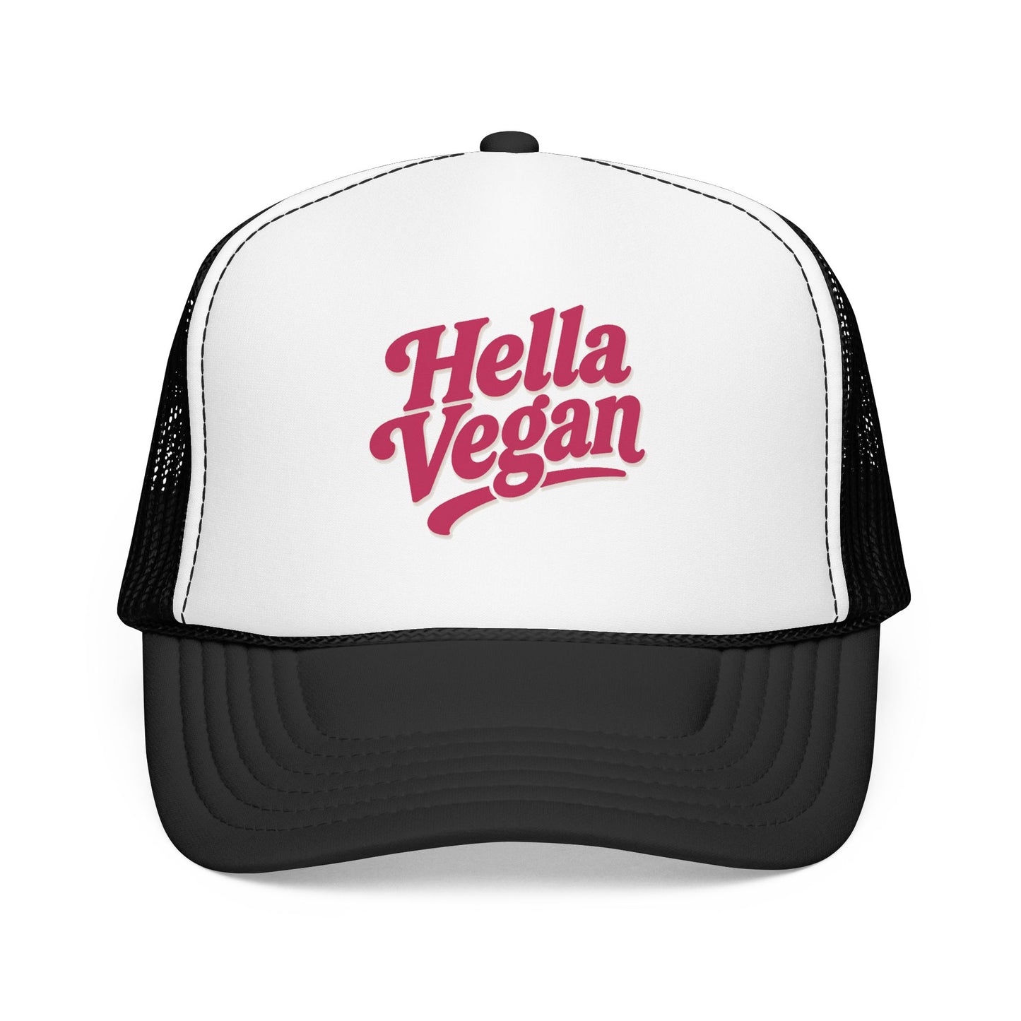 Hella Vegan Trucker Hat - Pink Font