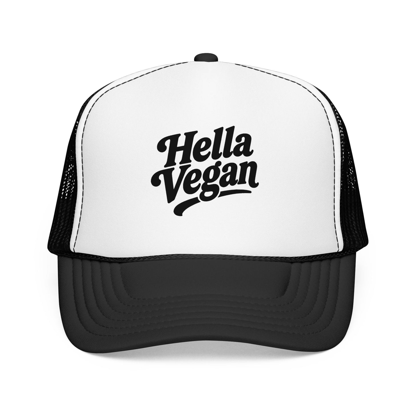 Hella Vegan Trucker Hat - Black Font