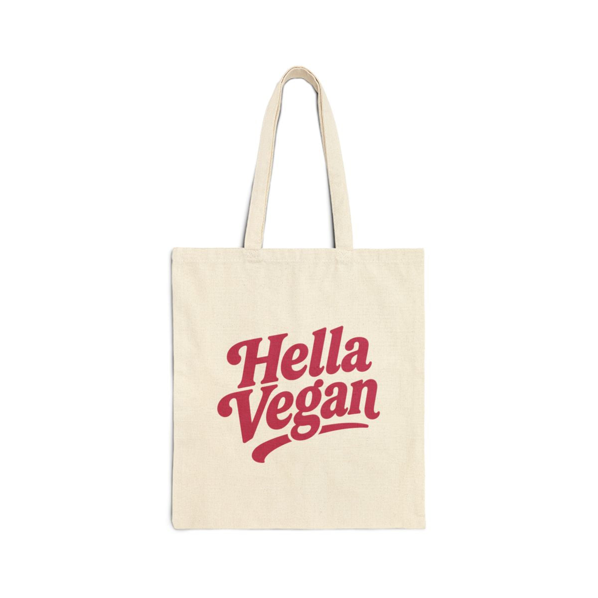 Hella Vegan Canvas Tote Bag — Reusable Grocery & Market Bag - Pink or Beige